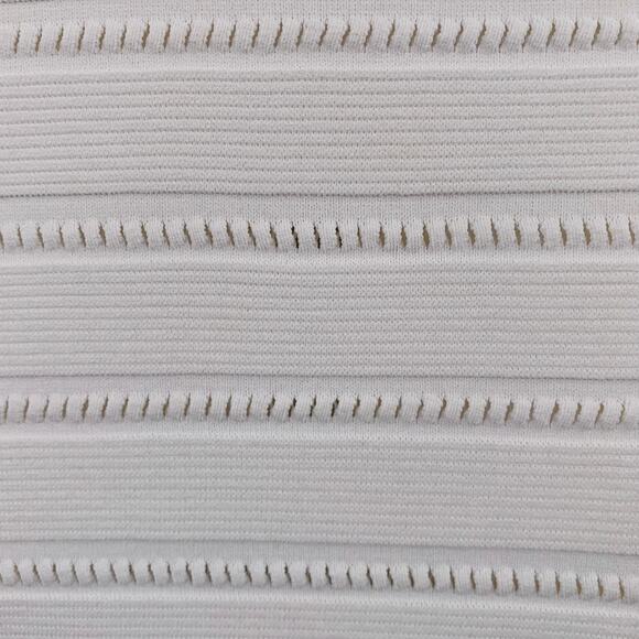 DSQUARED2 Size M White Rayon Polyamide Textured Short Sleeve Dress - Picture 2 of 15